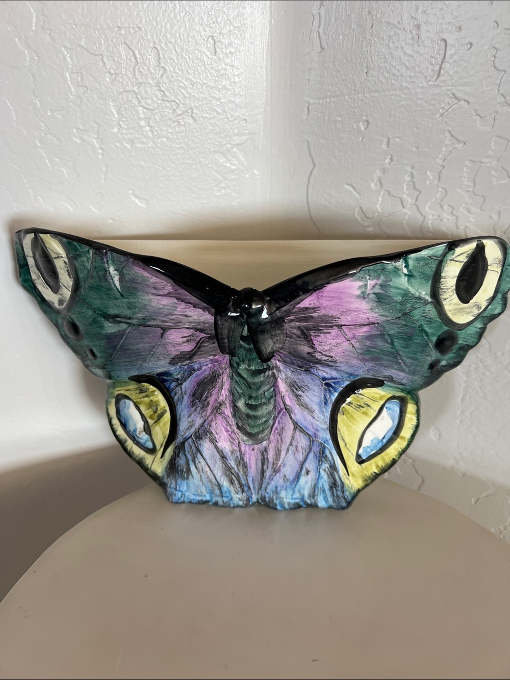 Hand-Painted Multicolor Butterfly Wall Planter